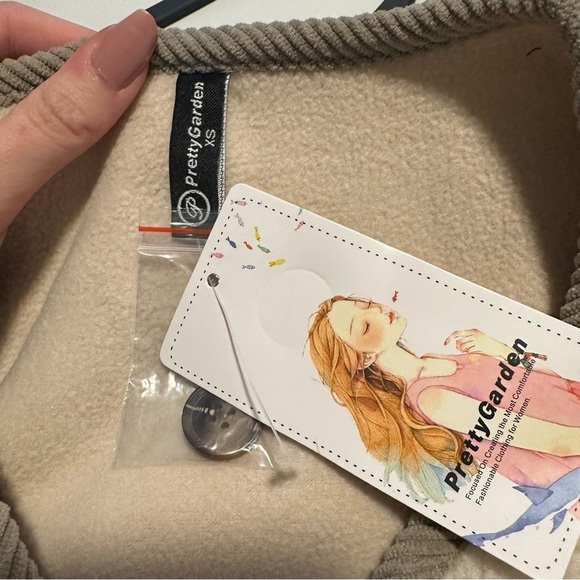 NWT PrettyGarden white Sherpa button down jacket  - Picture 7 of 7